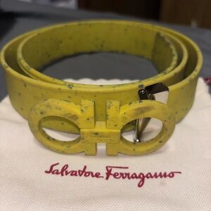 Salvatore Ferragamo Canary Yellow Belt